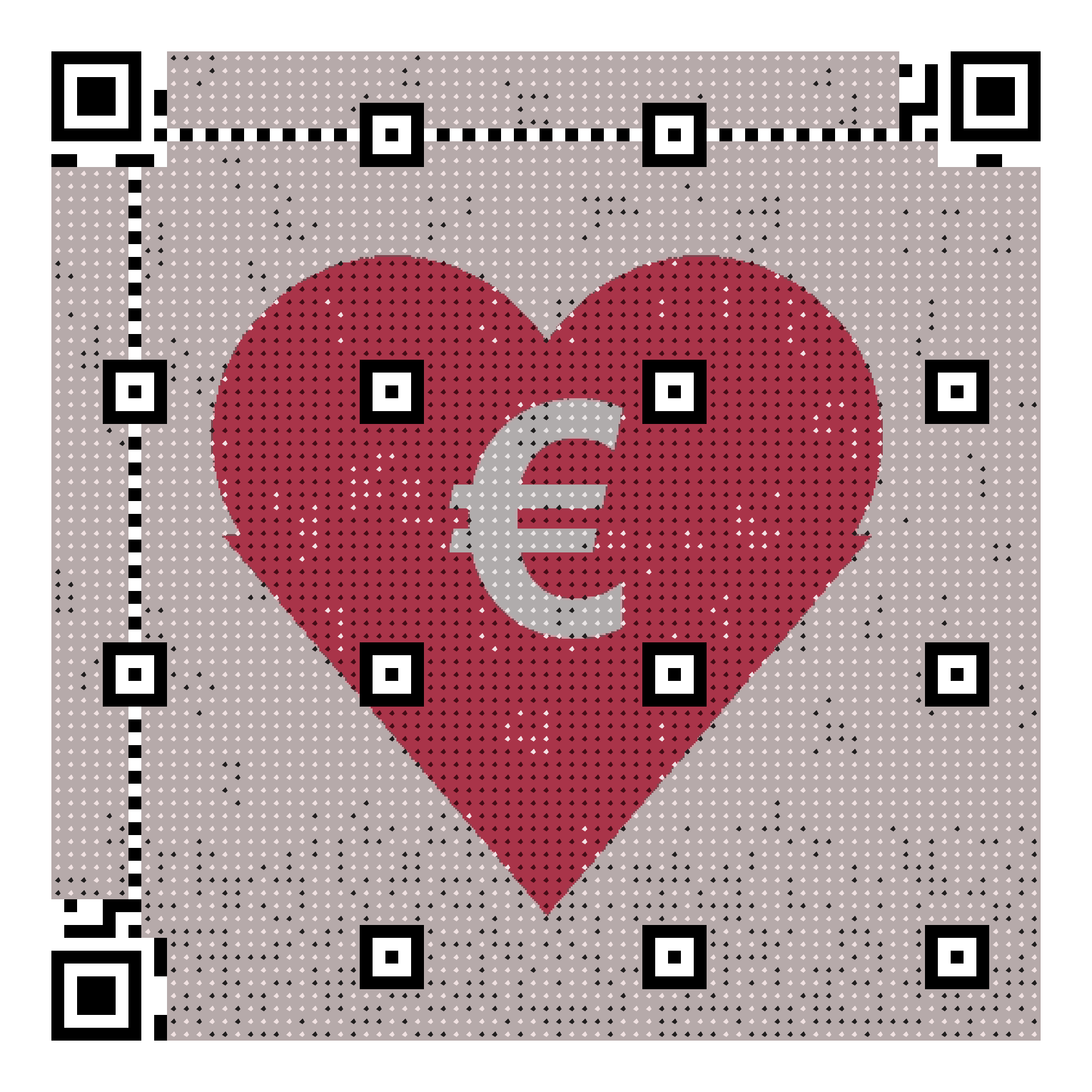 Scannable tip QR code generated from an illustration of a heart with a euro sign