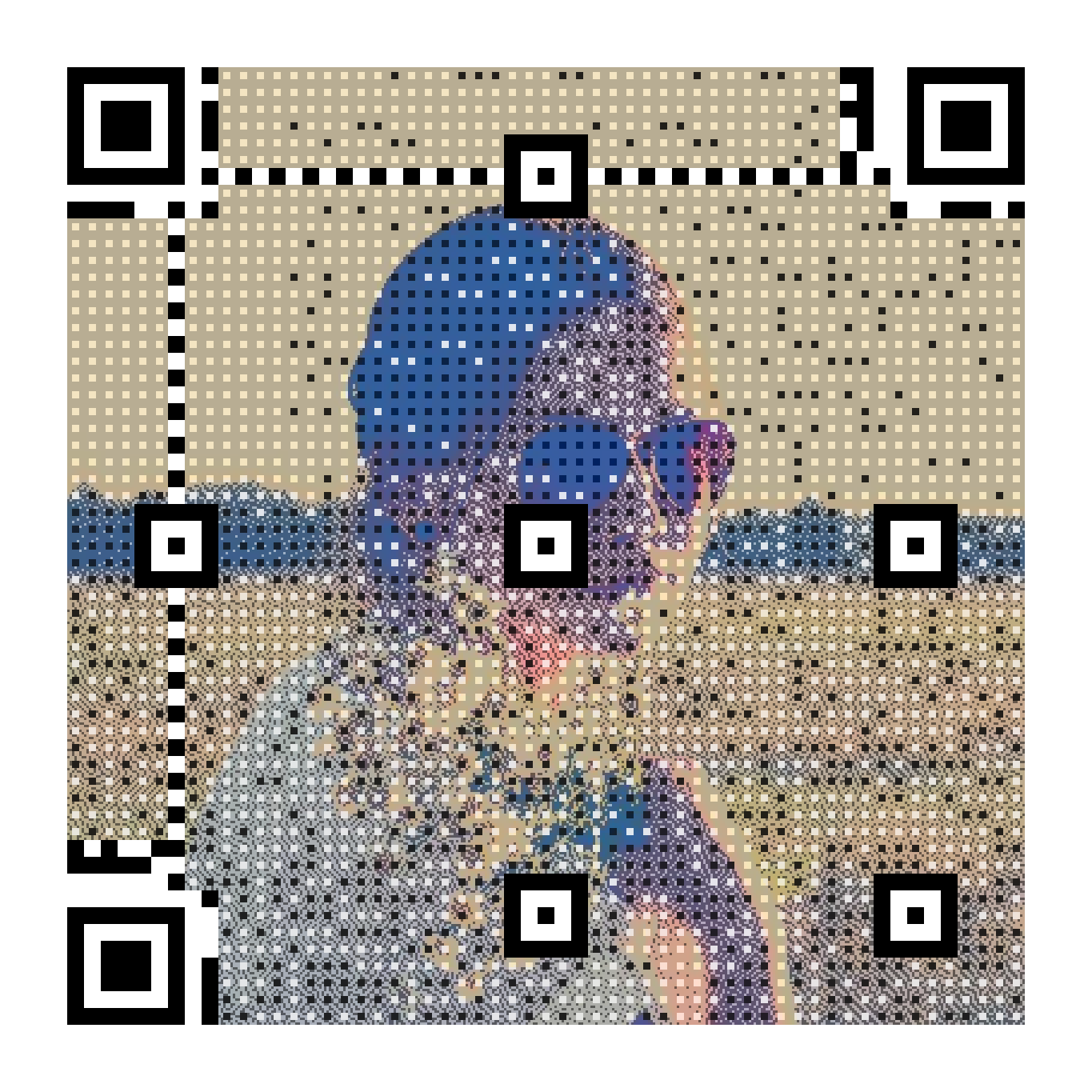 QR code artistique généré à partir d'une photo de couple